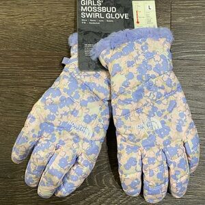 The North Face Girl’s Mossbud Swirl Glove Large Purple Flower Print Wate…